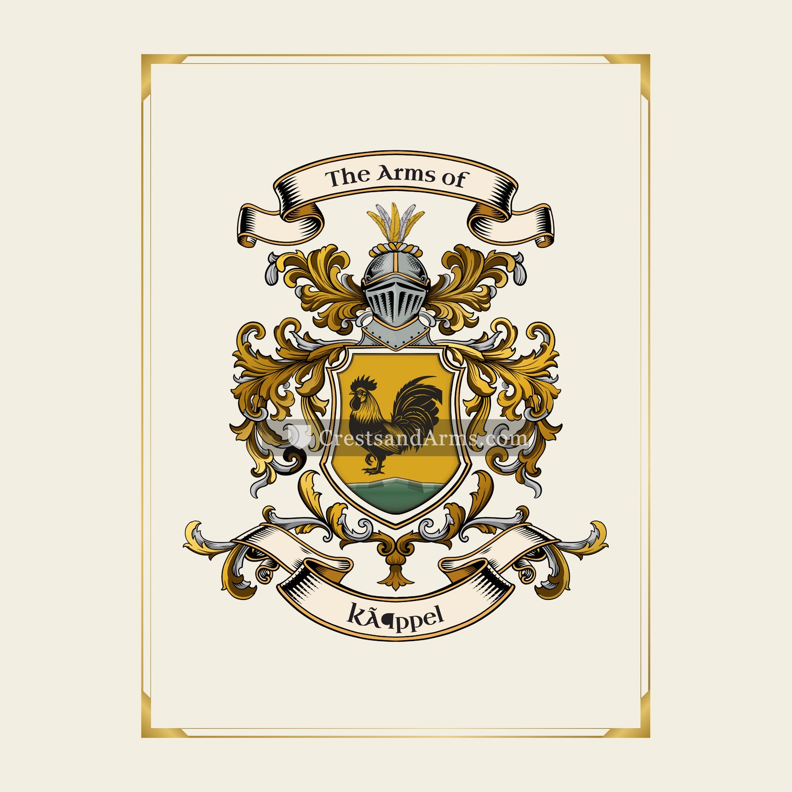 With gold border