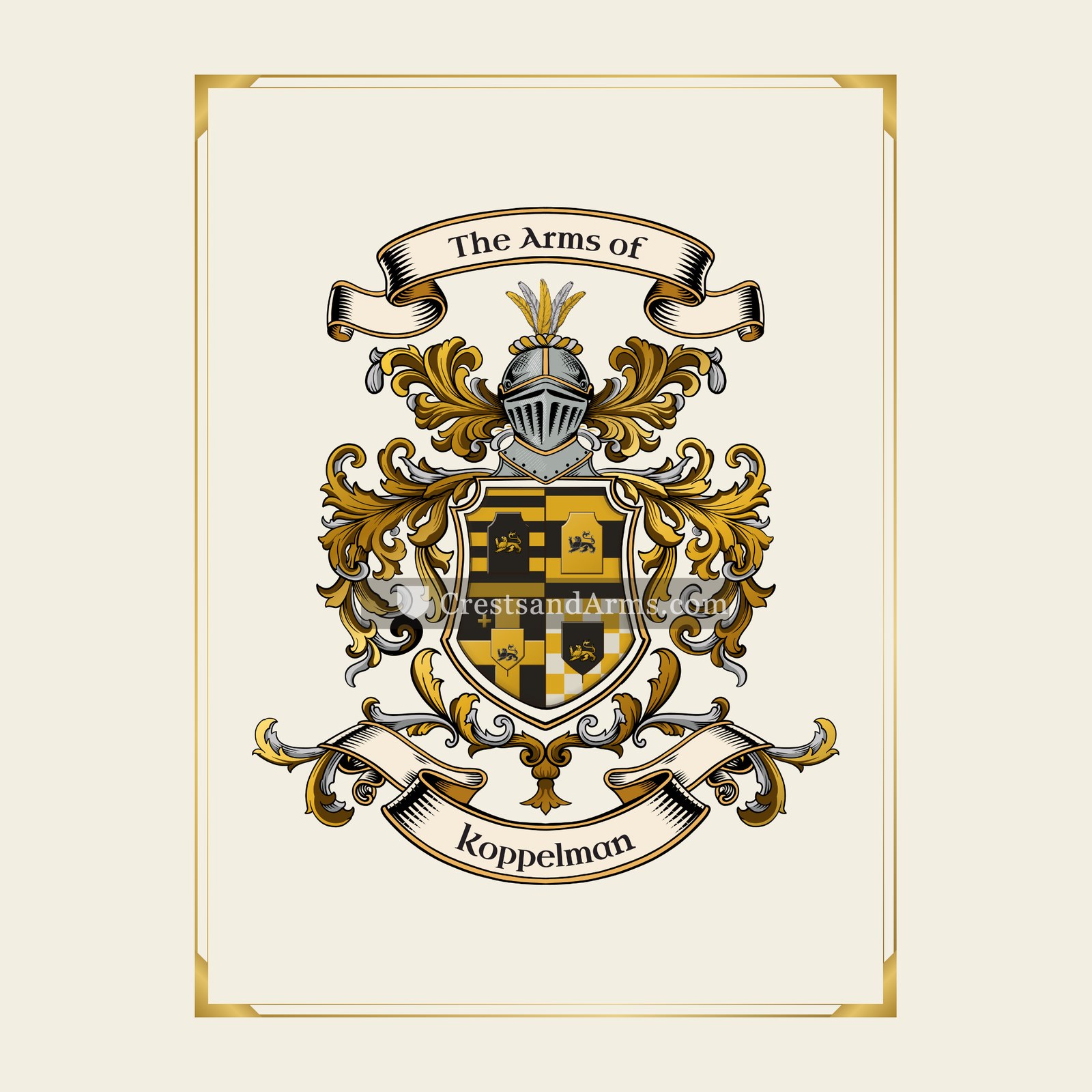 With gold border