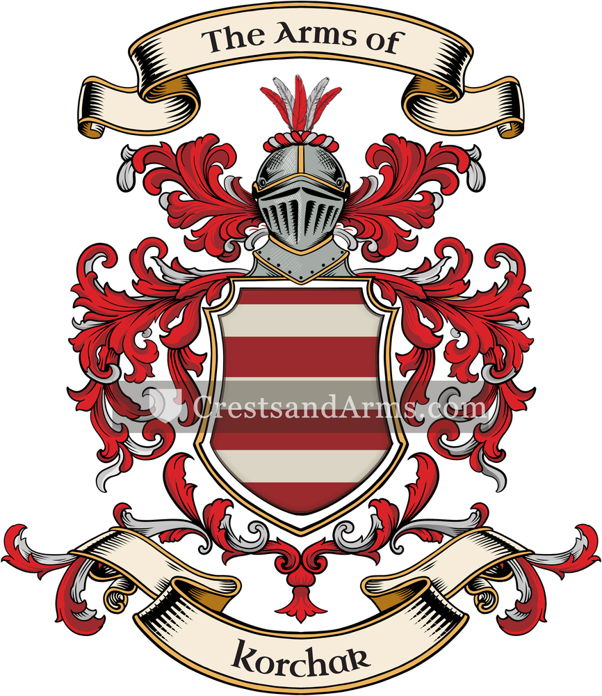 The Korchak coat of arms, drawn from the recorded blazon