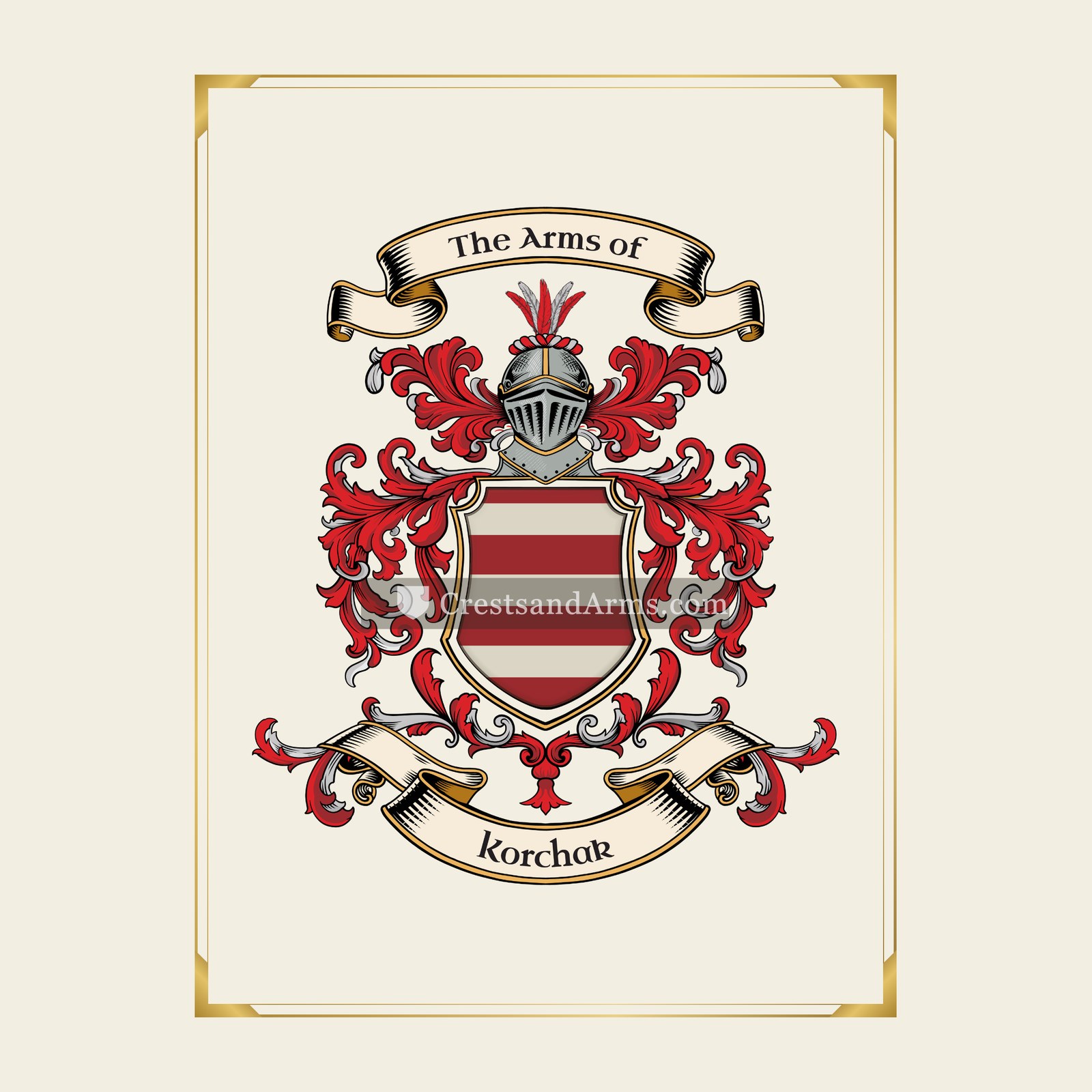 With gold border