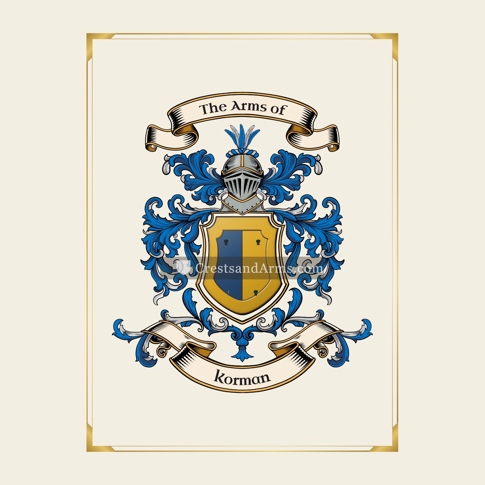 With gold border