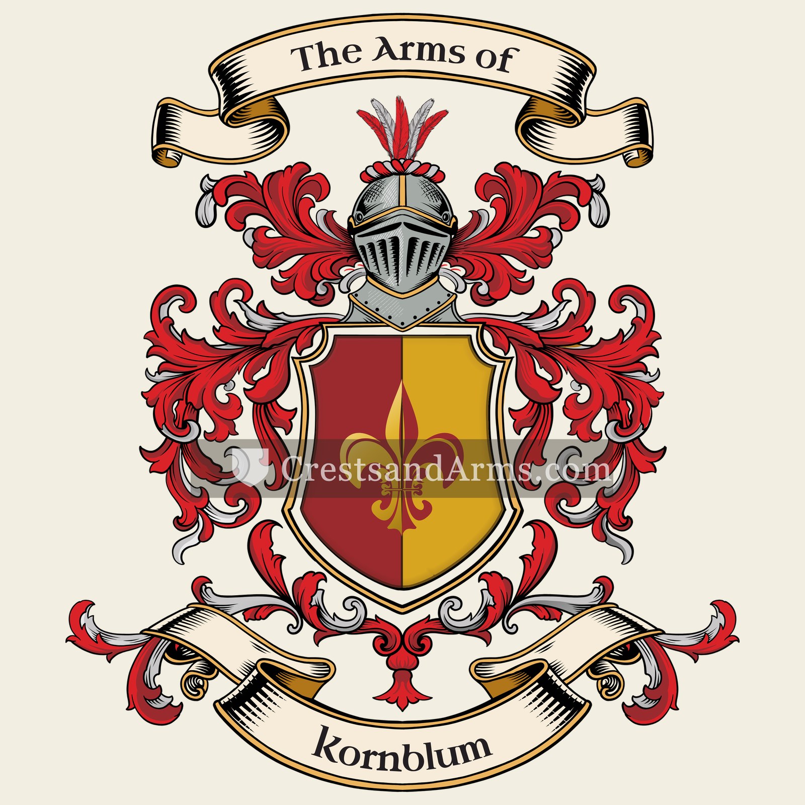 The Kornblum coat of arms, drawn from the recorded blazon