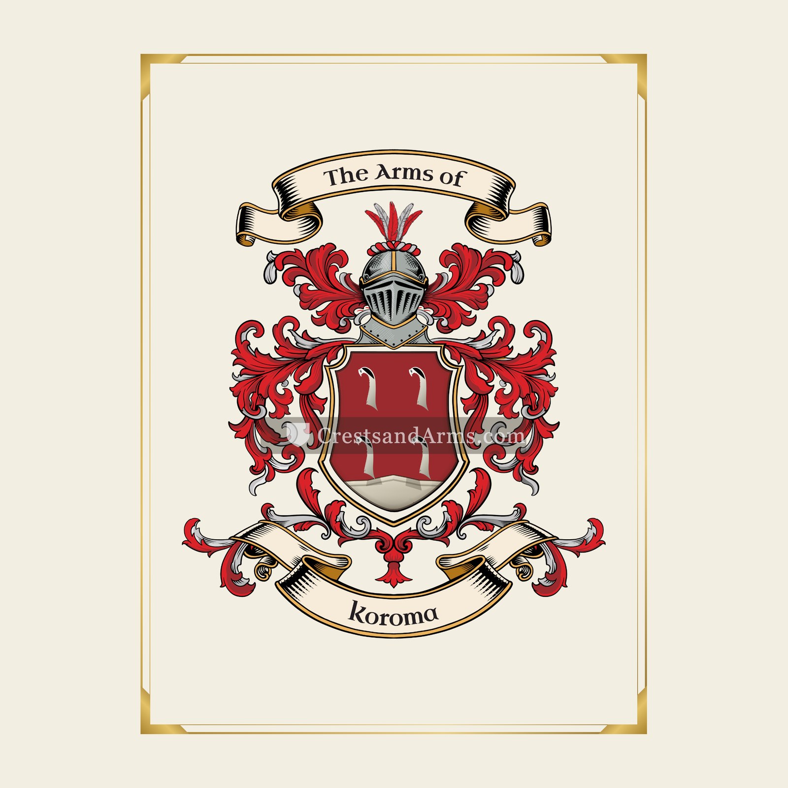 With gold border