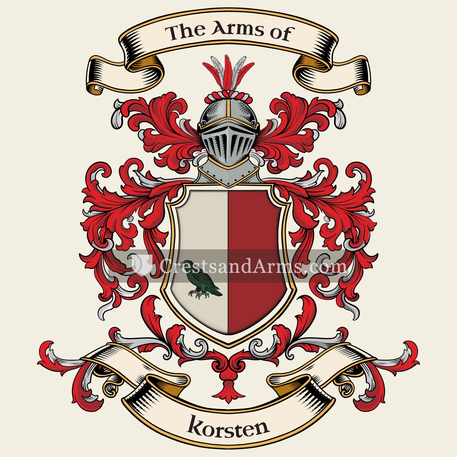 The Korsten coat of arms, drawn from the recorded blazon
