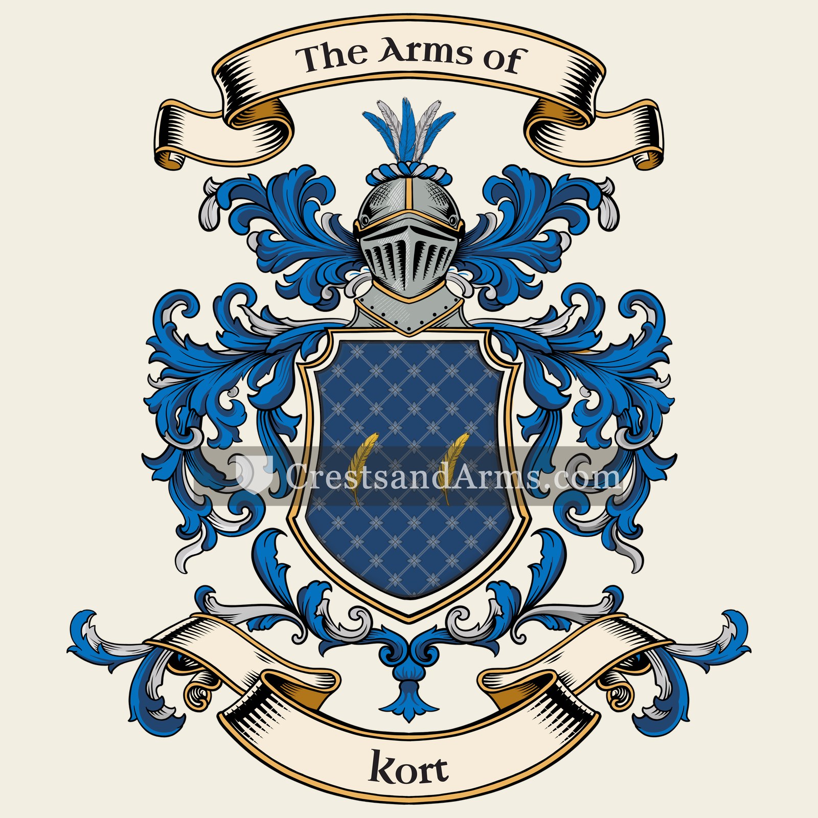 The Kort coat of arms, drawn from the recorded blazon