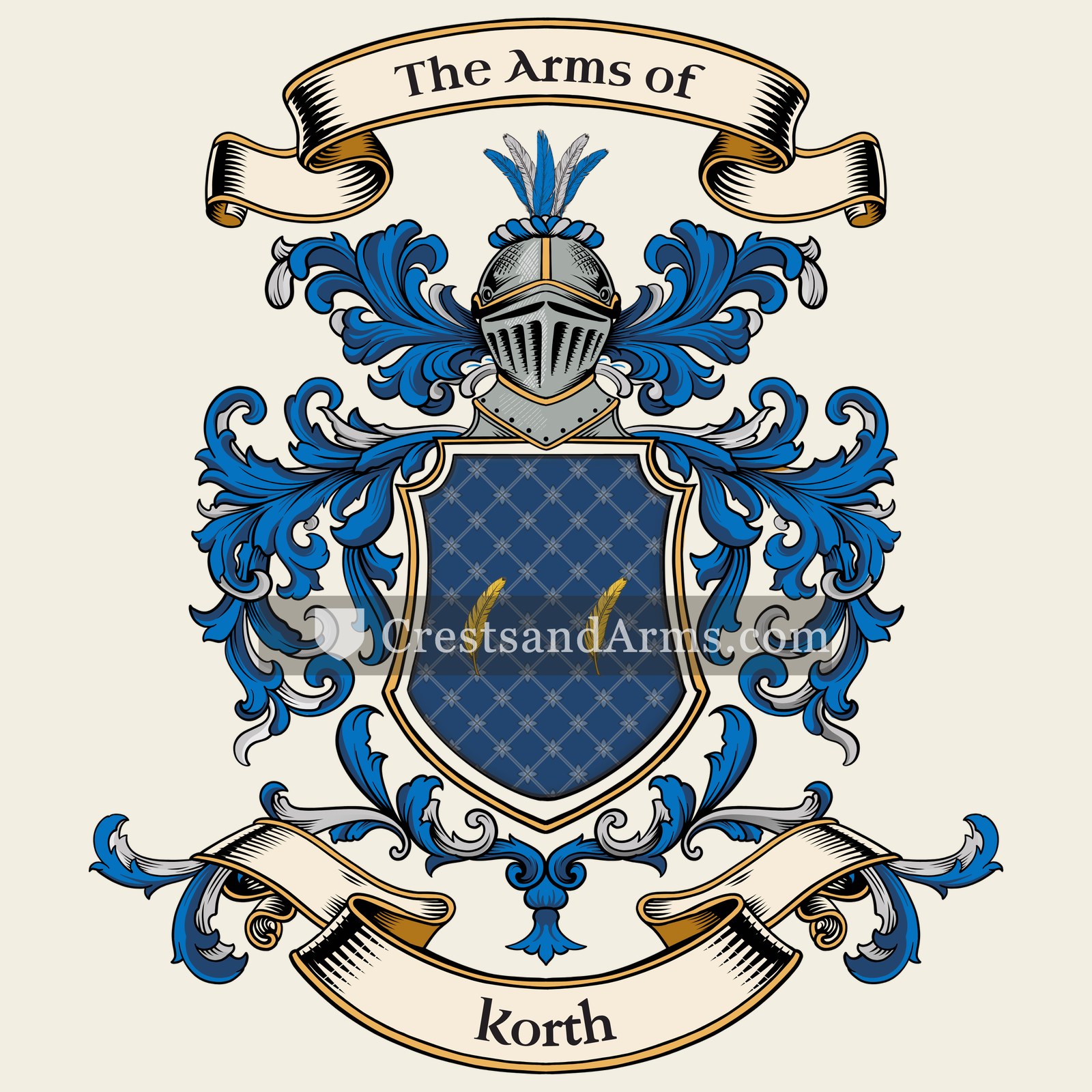 The Korth coat of arms, drawn from the recorded blazon