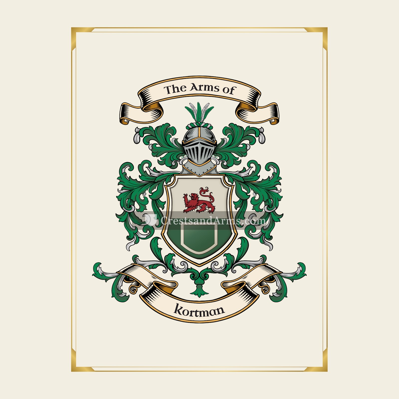With gold border