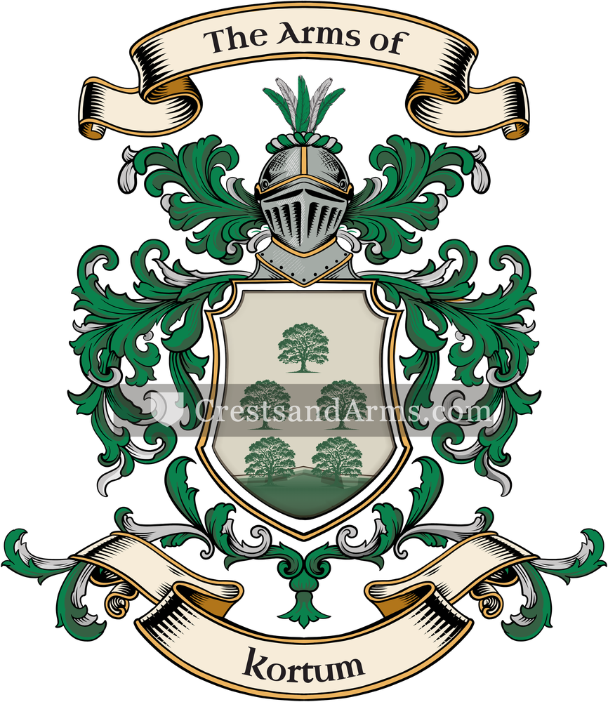 The Kortum coat of arms, drawn from the recorded blazon