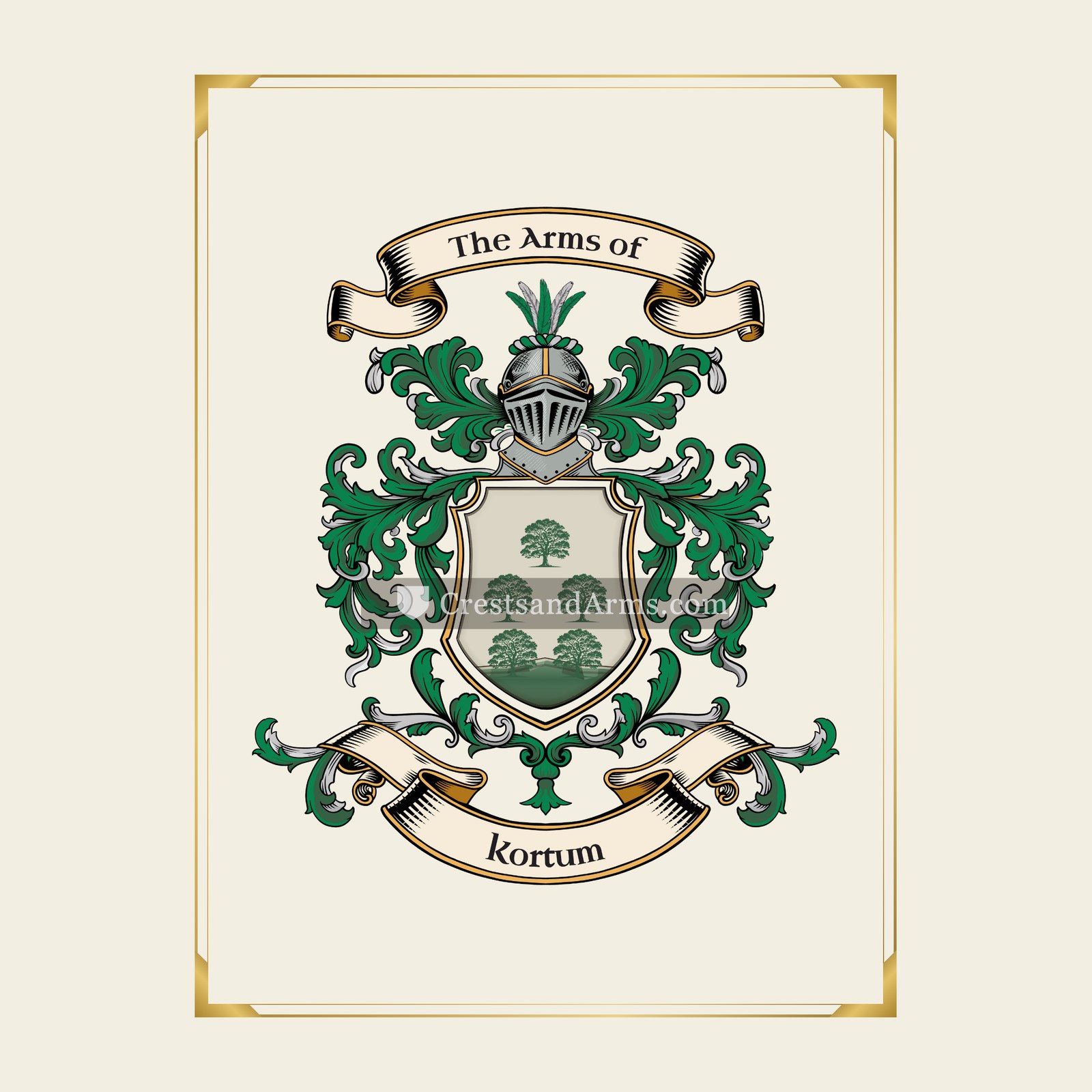 With gold border