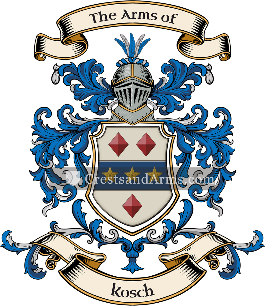 The Kosch coat of arms, drawn from the recorded blazon