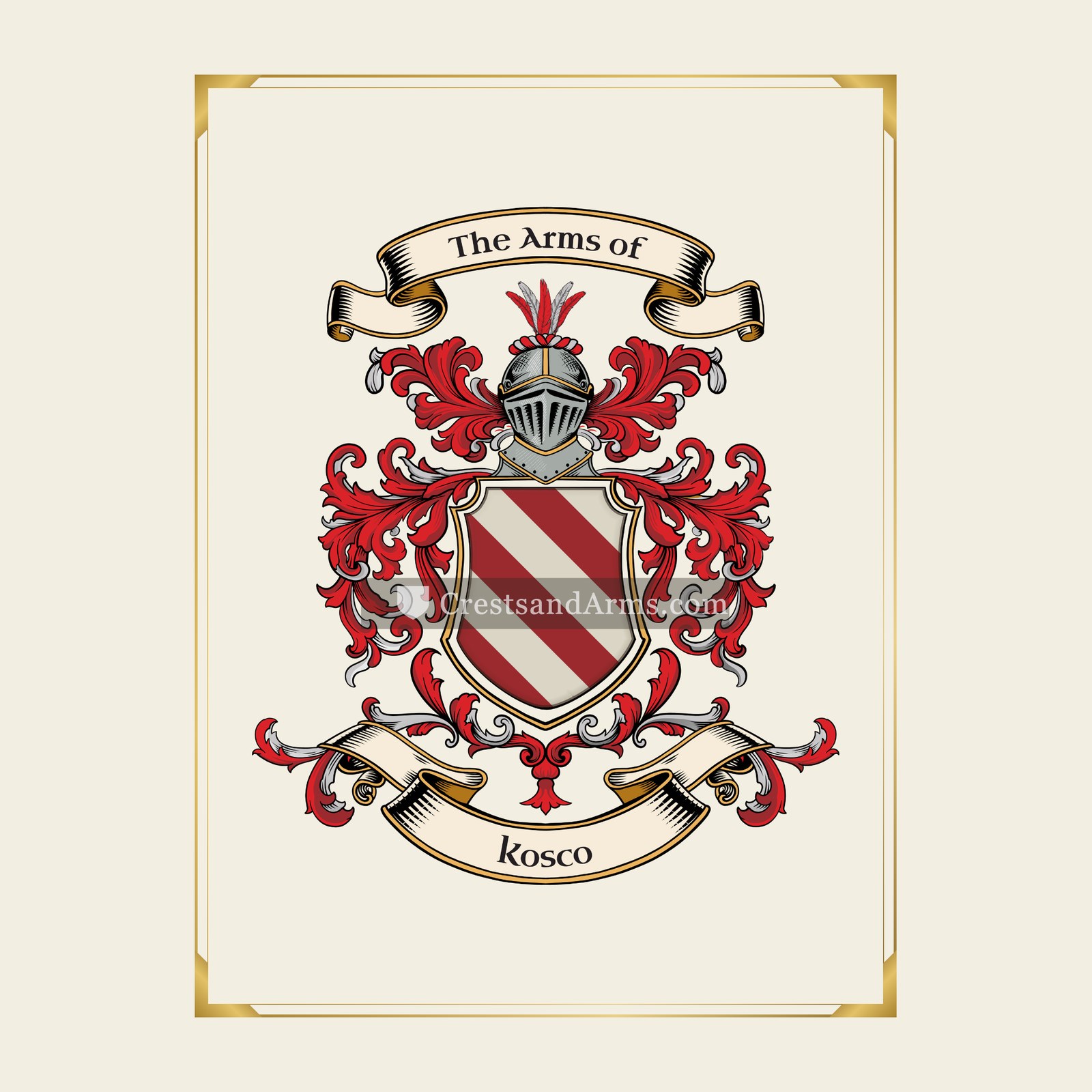 With gold border