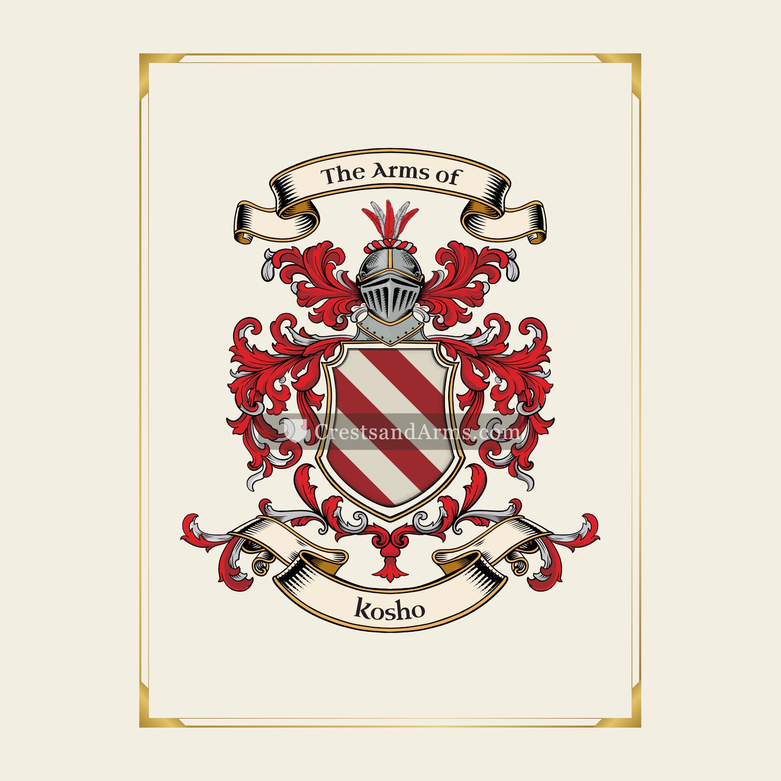 With gold border