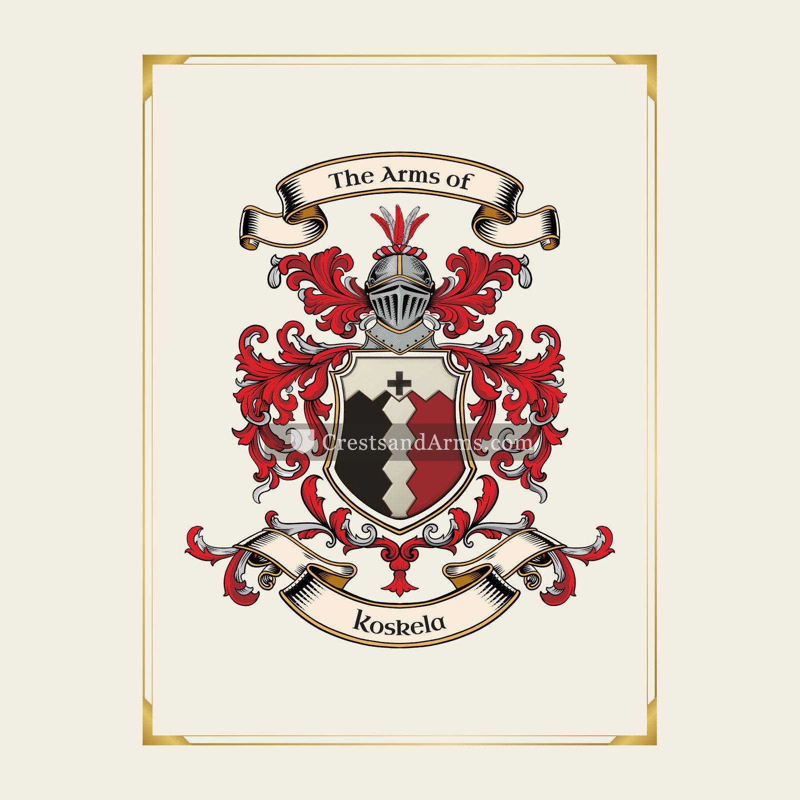 With gold border