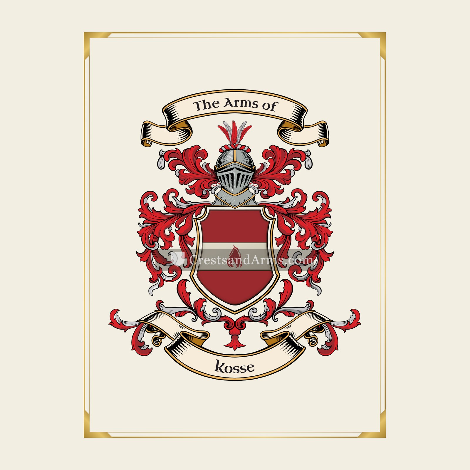 With gold border