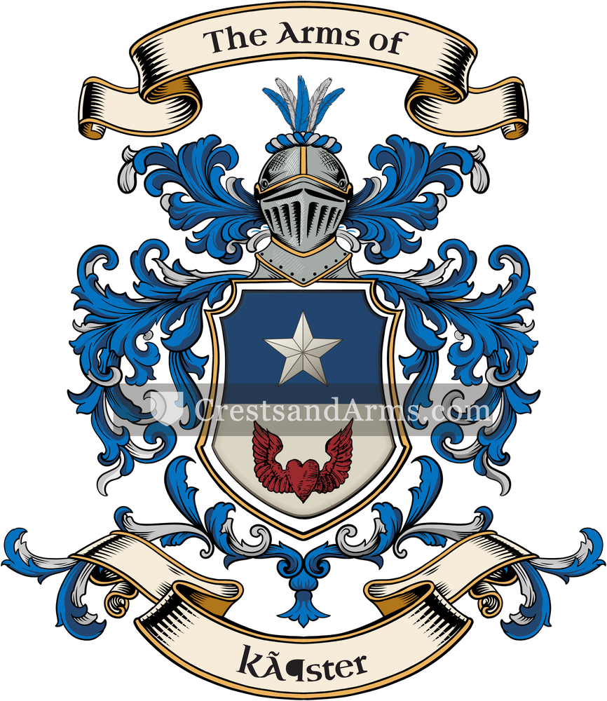 The Köster coat of arms, drawn from the recorded blazon