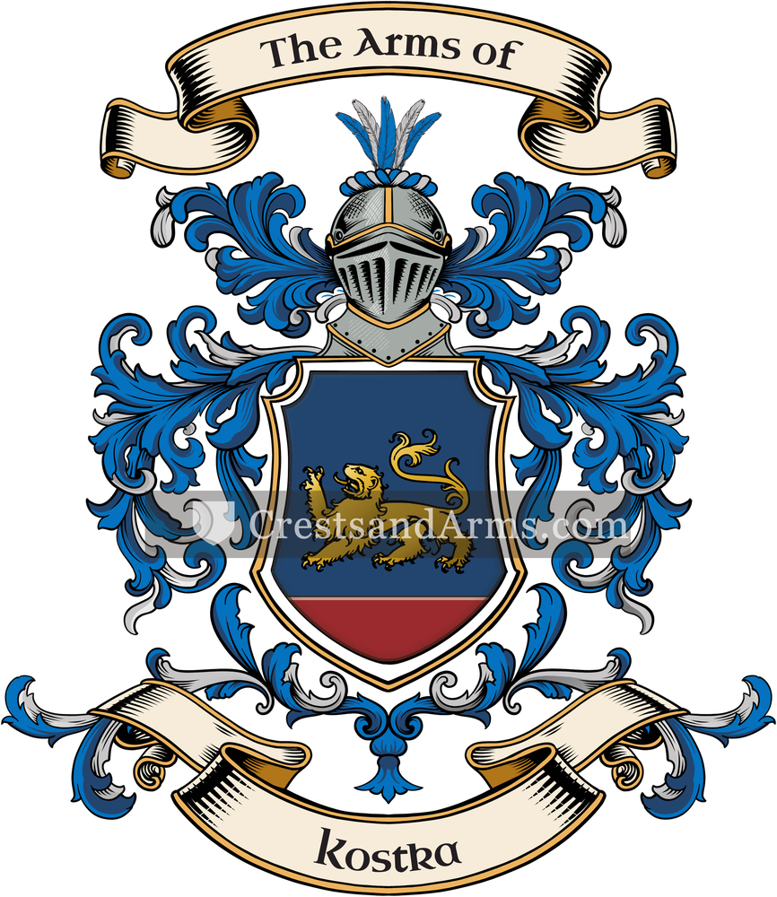 The Kostka coat of arms, drawn from the recorded blazon