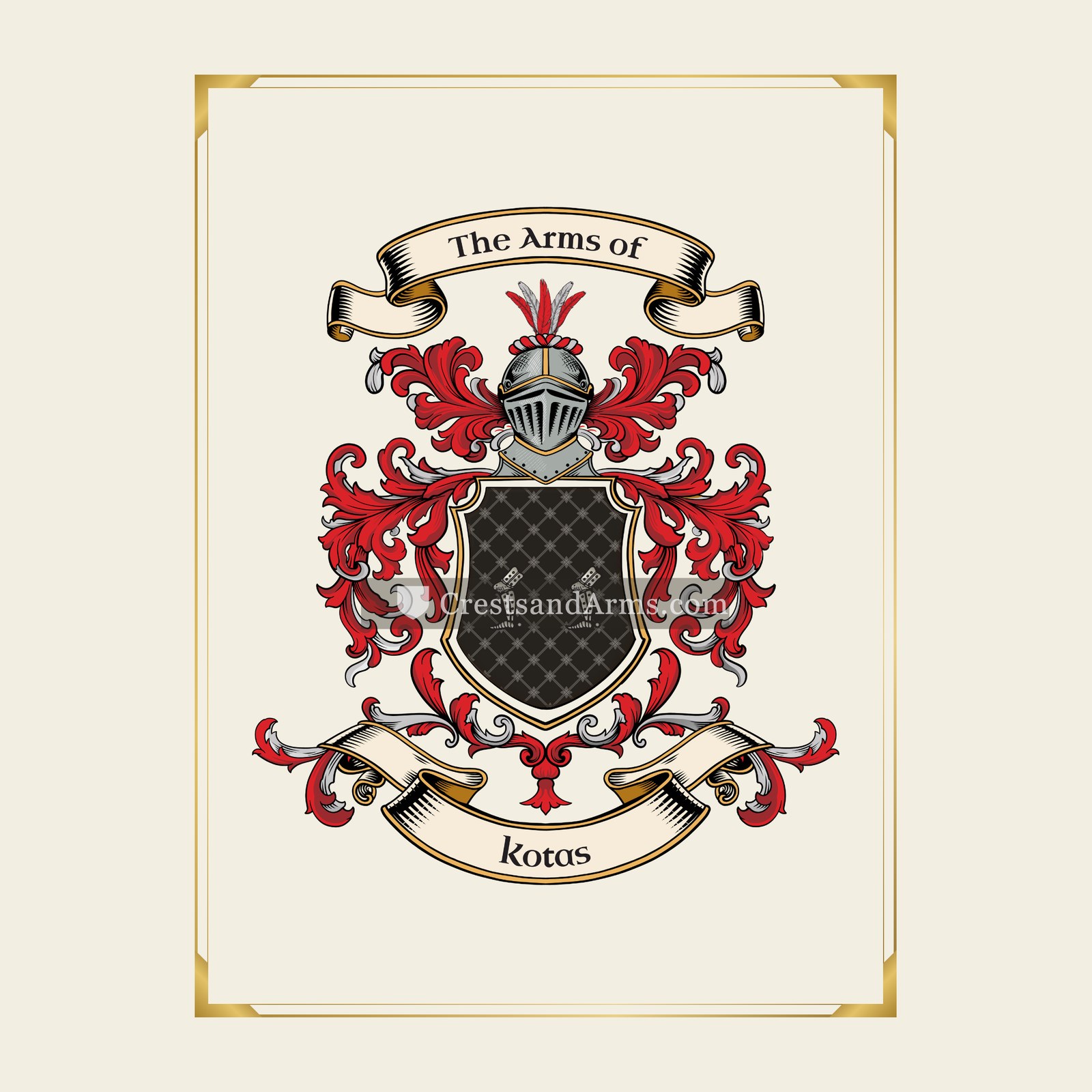 With gold border