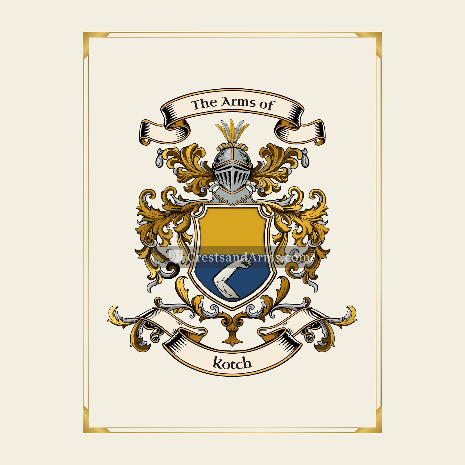 With gold border