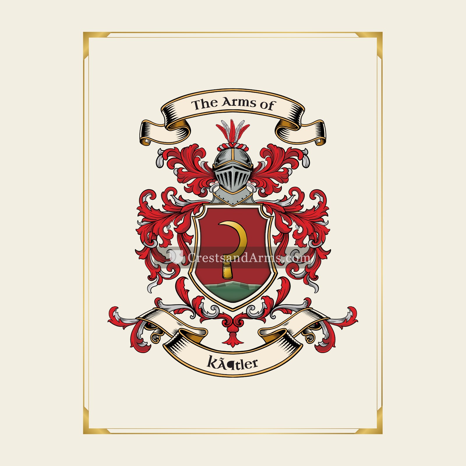 With gold border