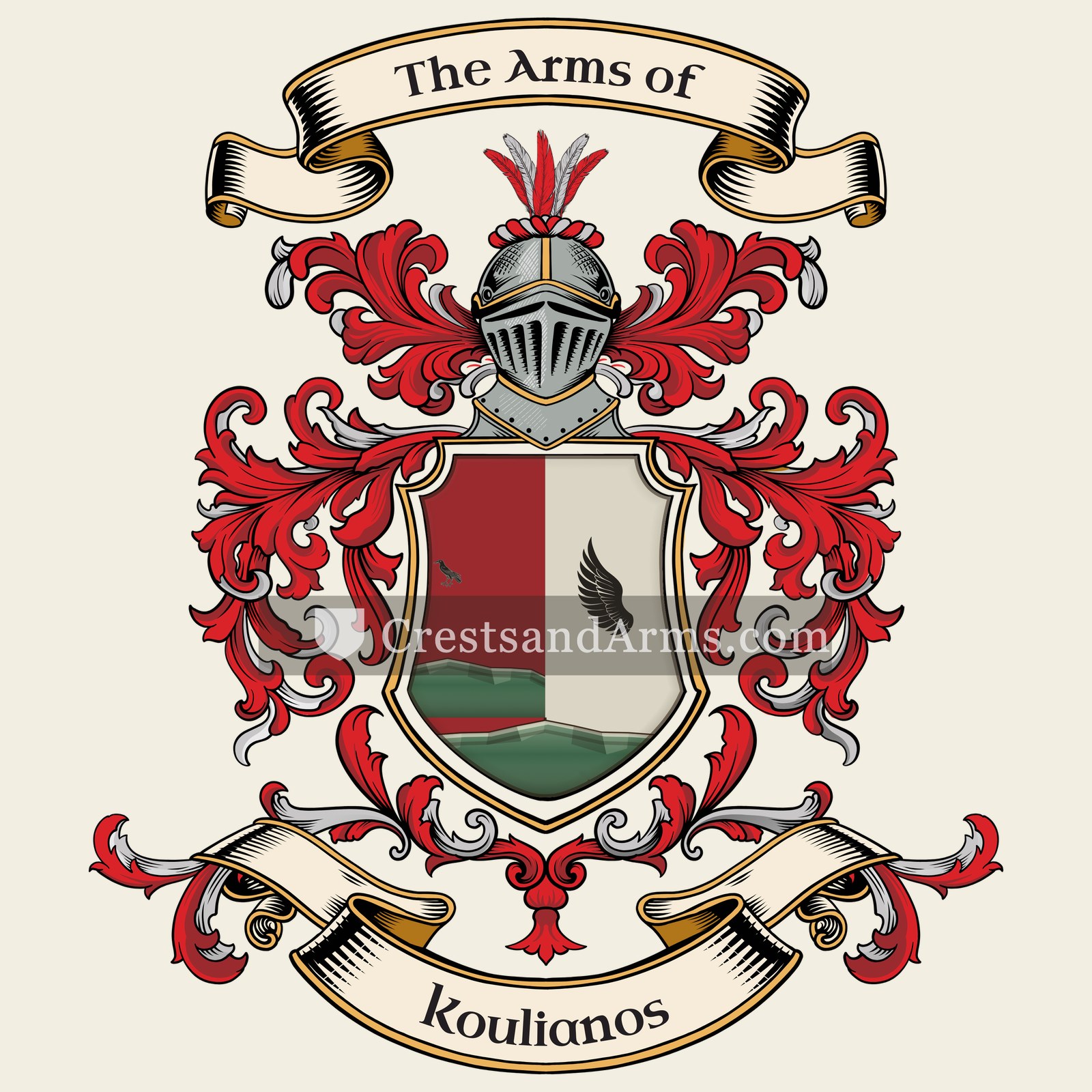 The Koulianos coat of arms, drawn from the recorded blazon