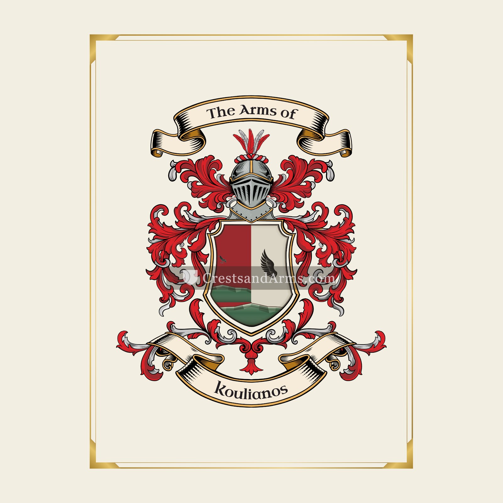 With gold border