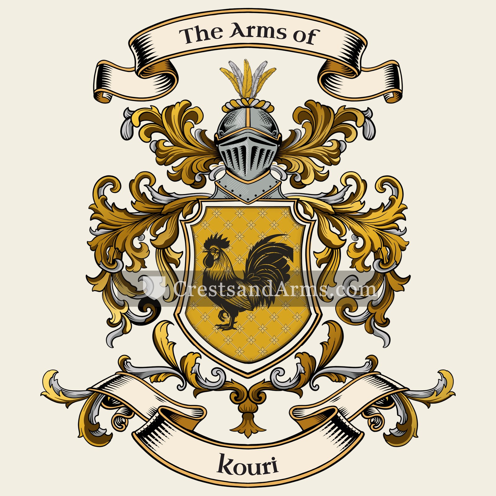 The Kouri coat of arms, drawn from the recorded blazon
