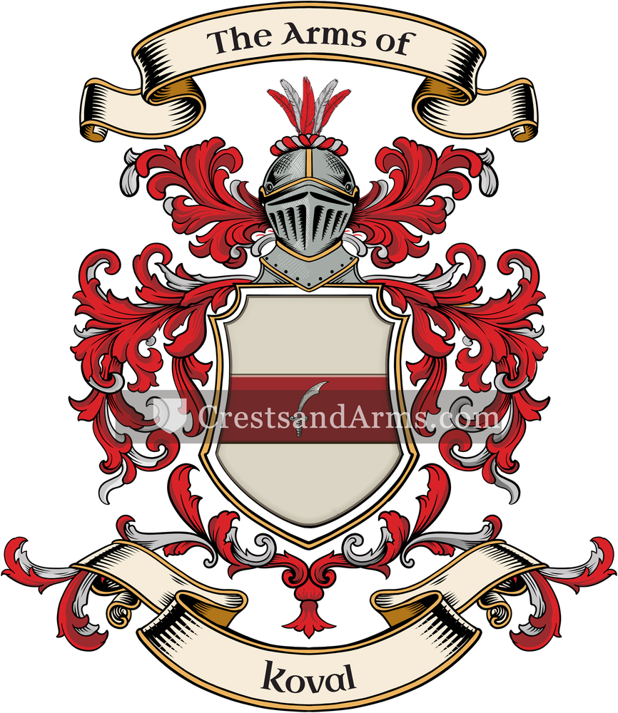 The Koval coat of arms, drawn from the recorded blazon