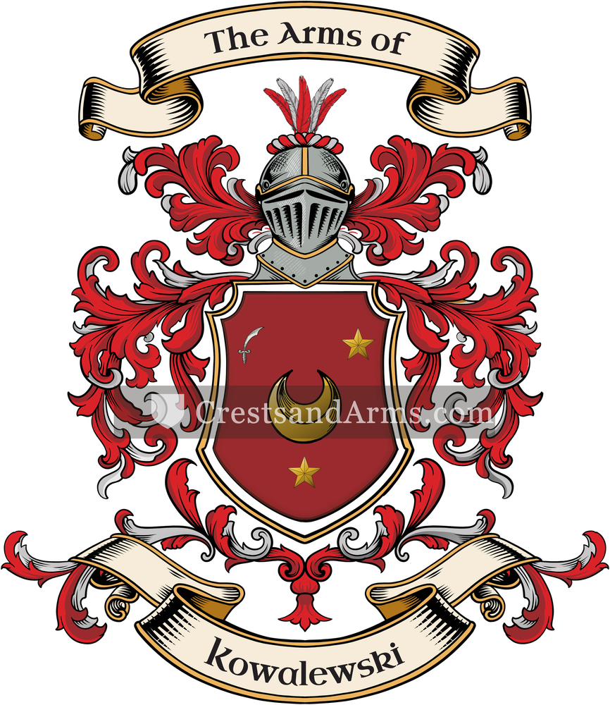 The Kowalewski coat of arms, drawn from the recorded blazon