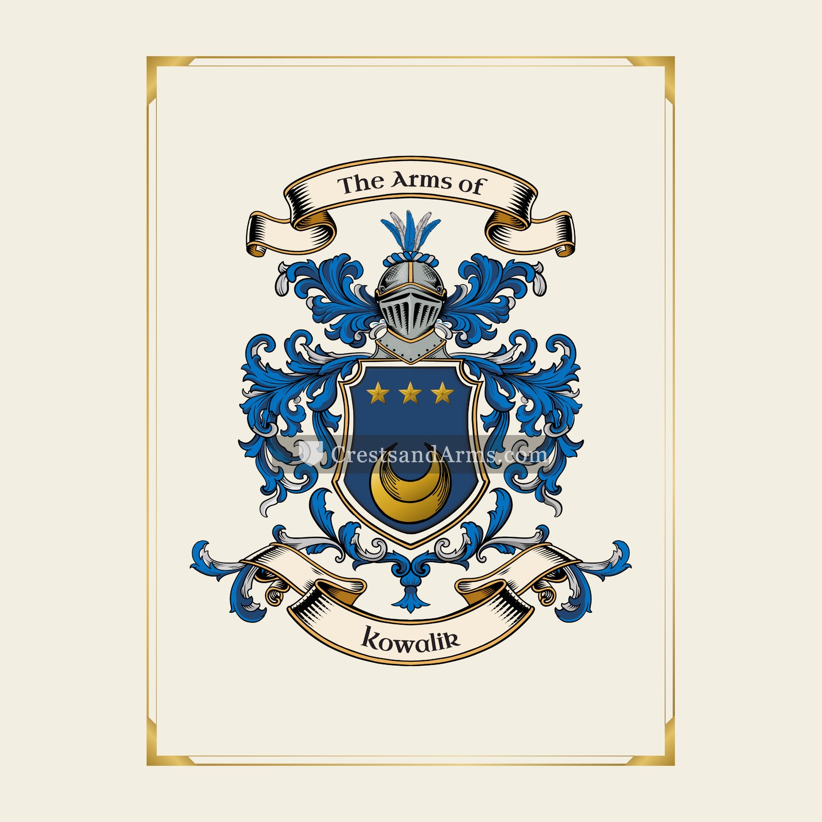 With gold border