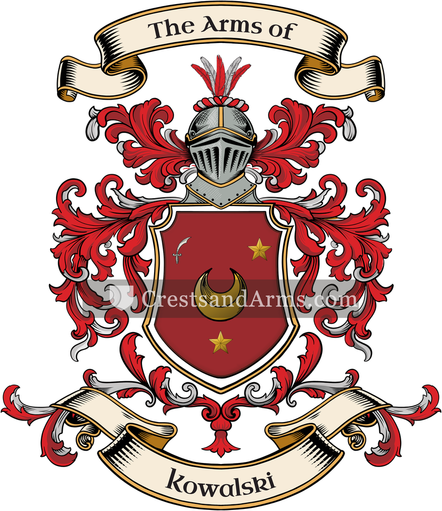 The Kowalski coat of arms, drawn from the recorded blazon