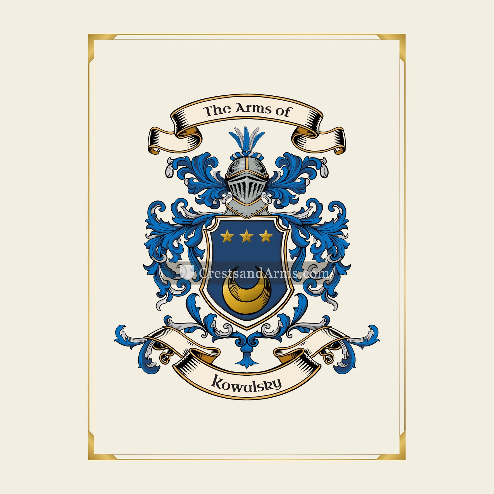 With gold border