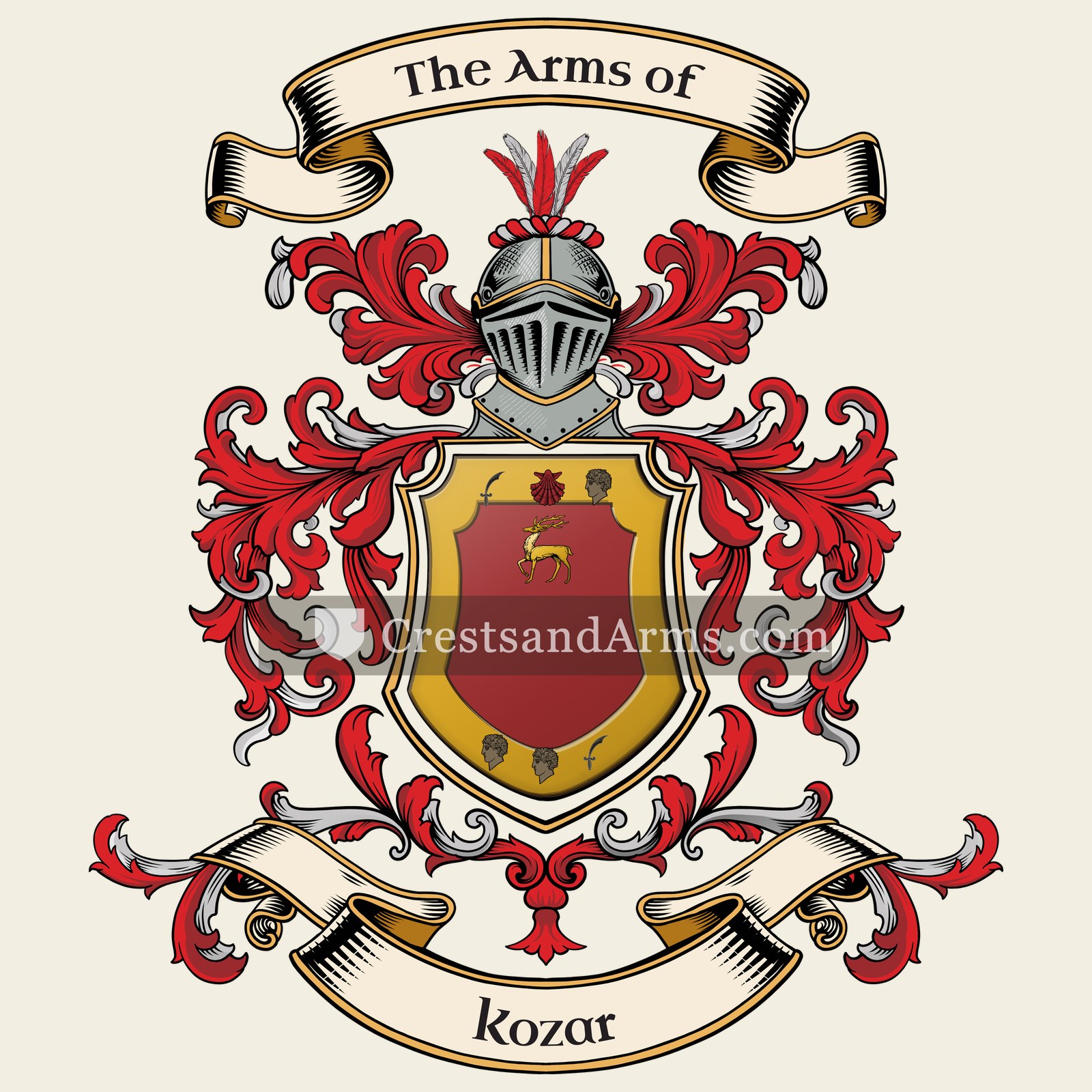 The Kozar coat of arms, drawn from the recorded blazon