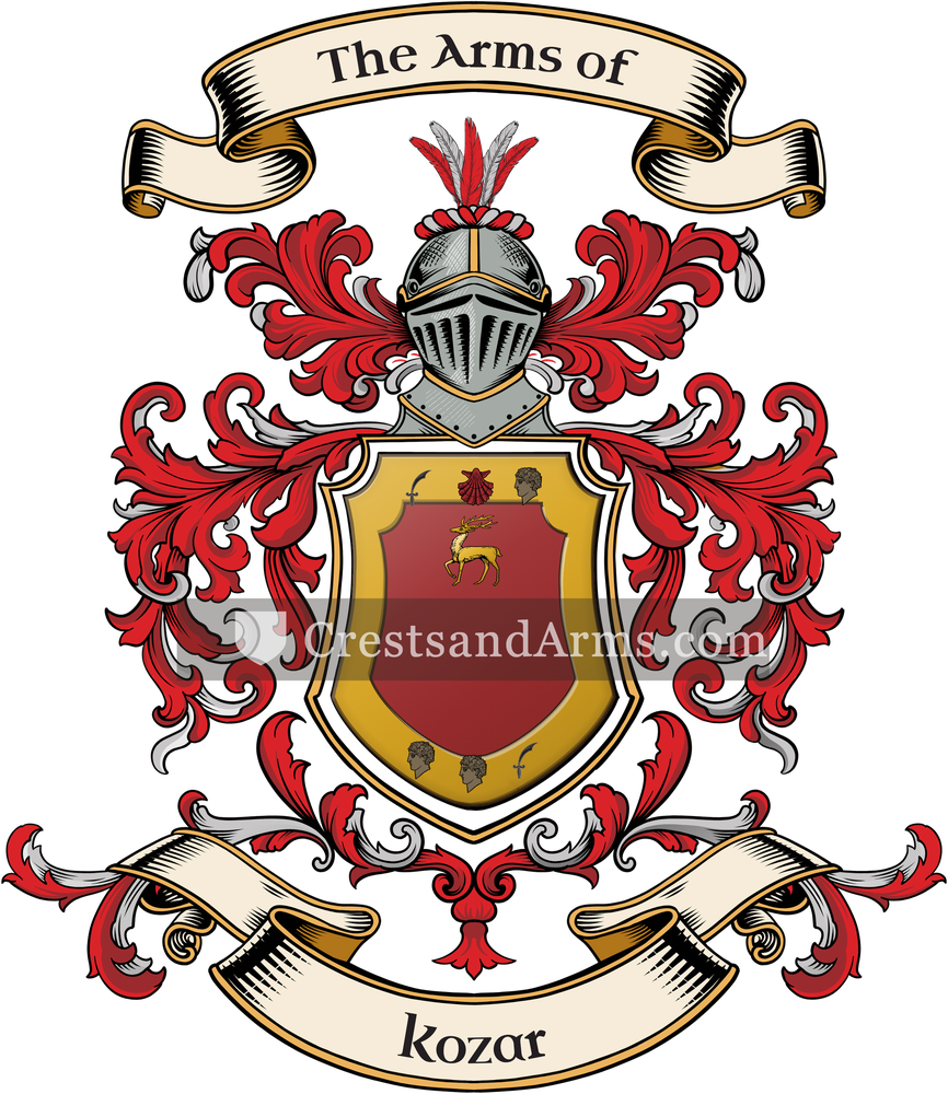 The Kozar coat of arms, drawn from the recorded blazon