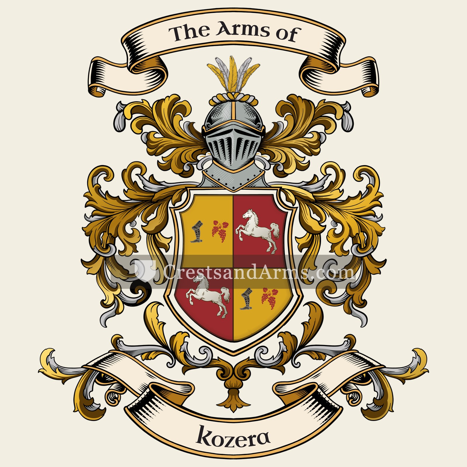 The Kozera coat of arms, drawn from the recorded blazon