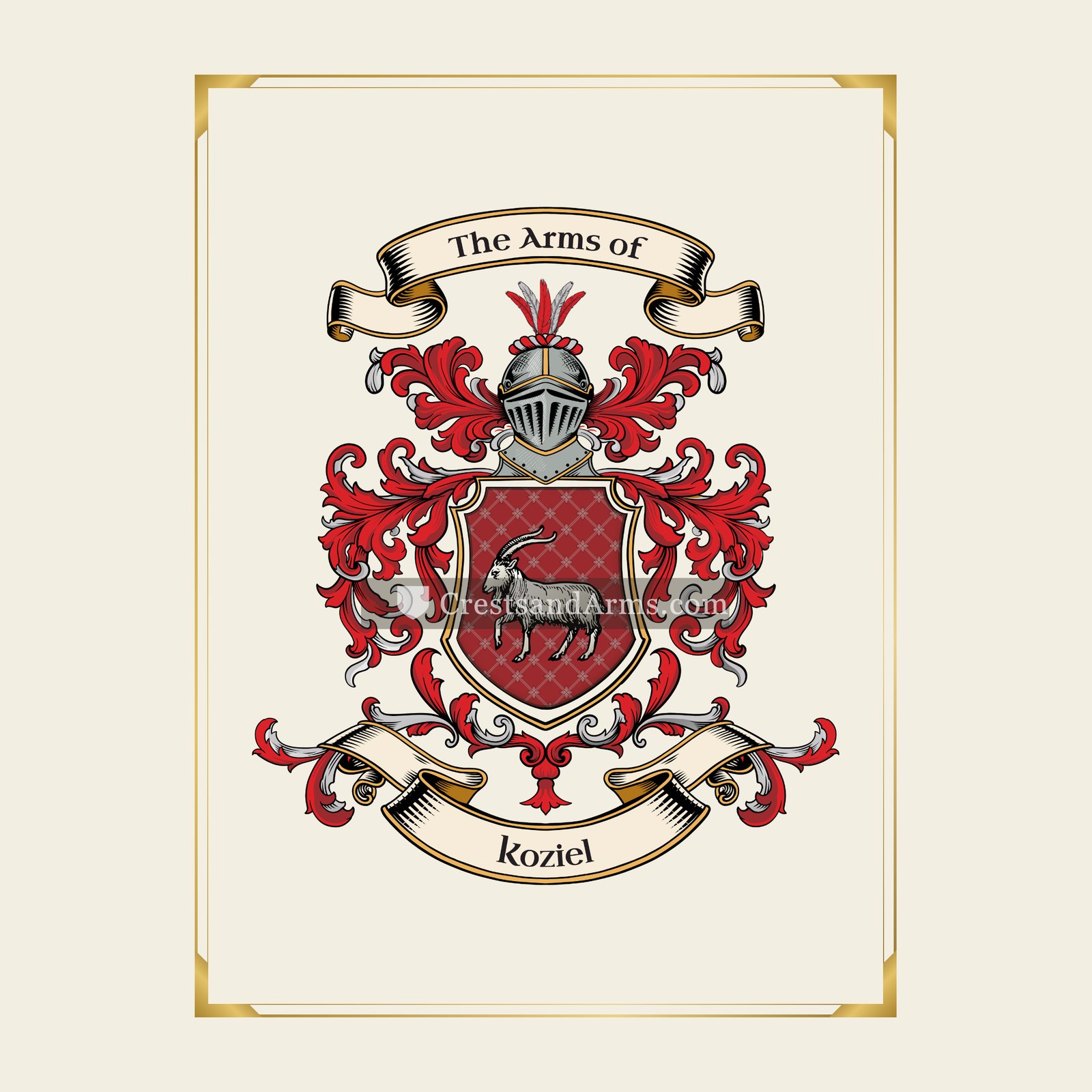 With gold border