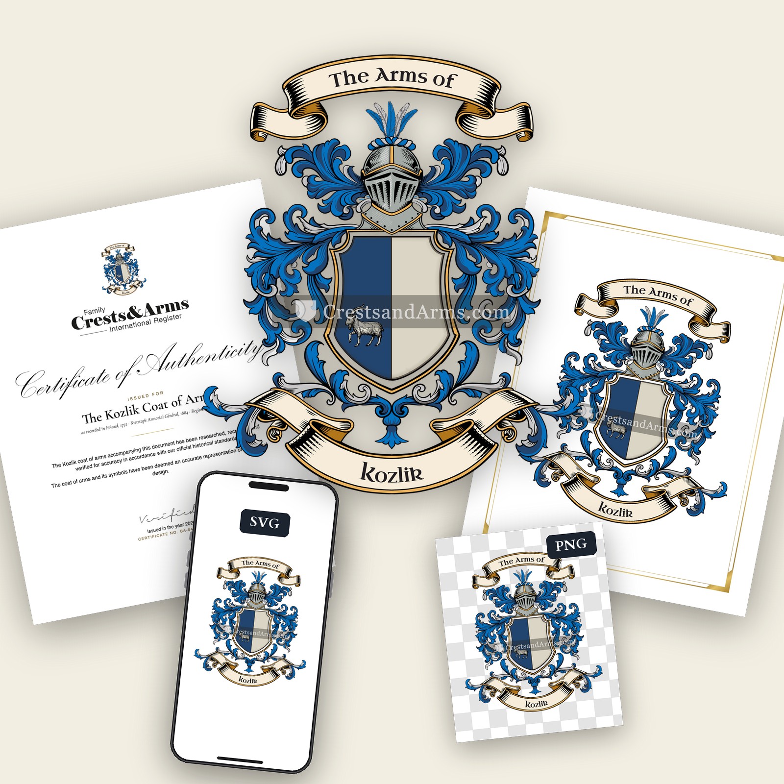The Kozlik arms on the coat of arms — digital pack