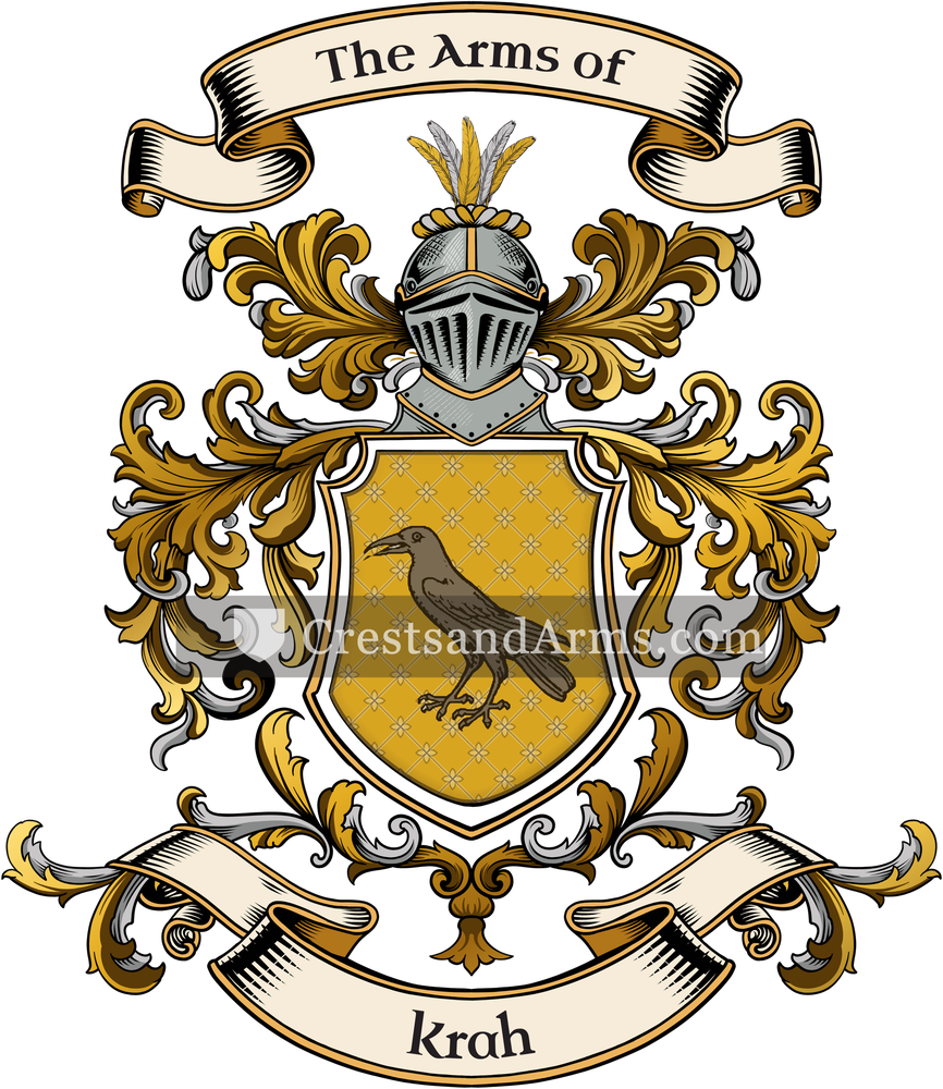 The Krah coat of arms, drawn from the recorded blazon