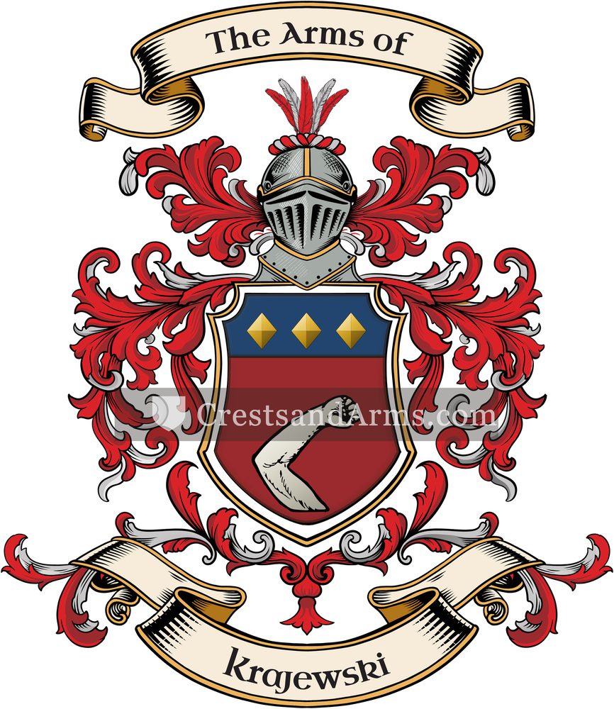 The Krajewski coat of arms, drawn from the recorded blazon