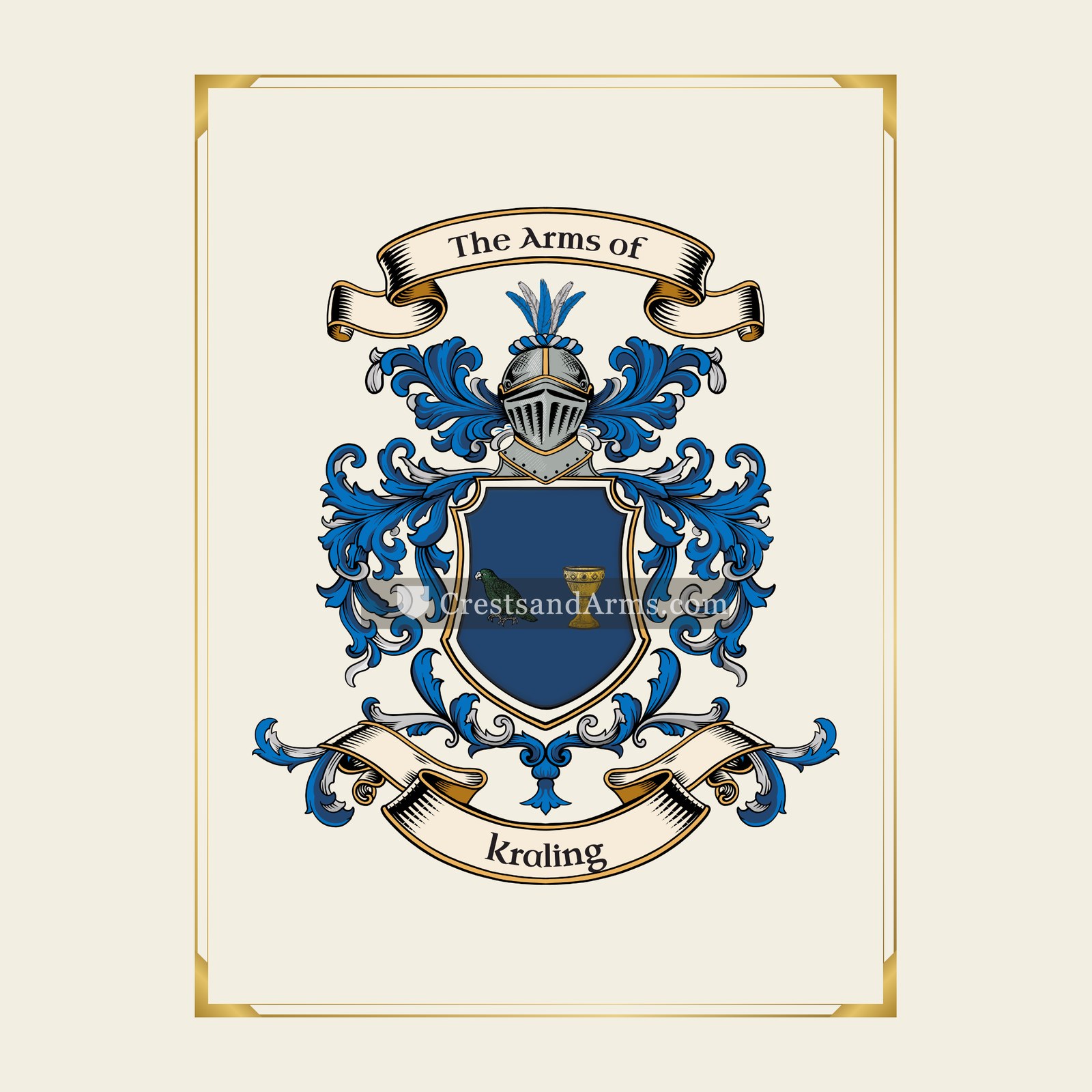 With gold border