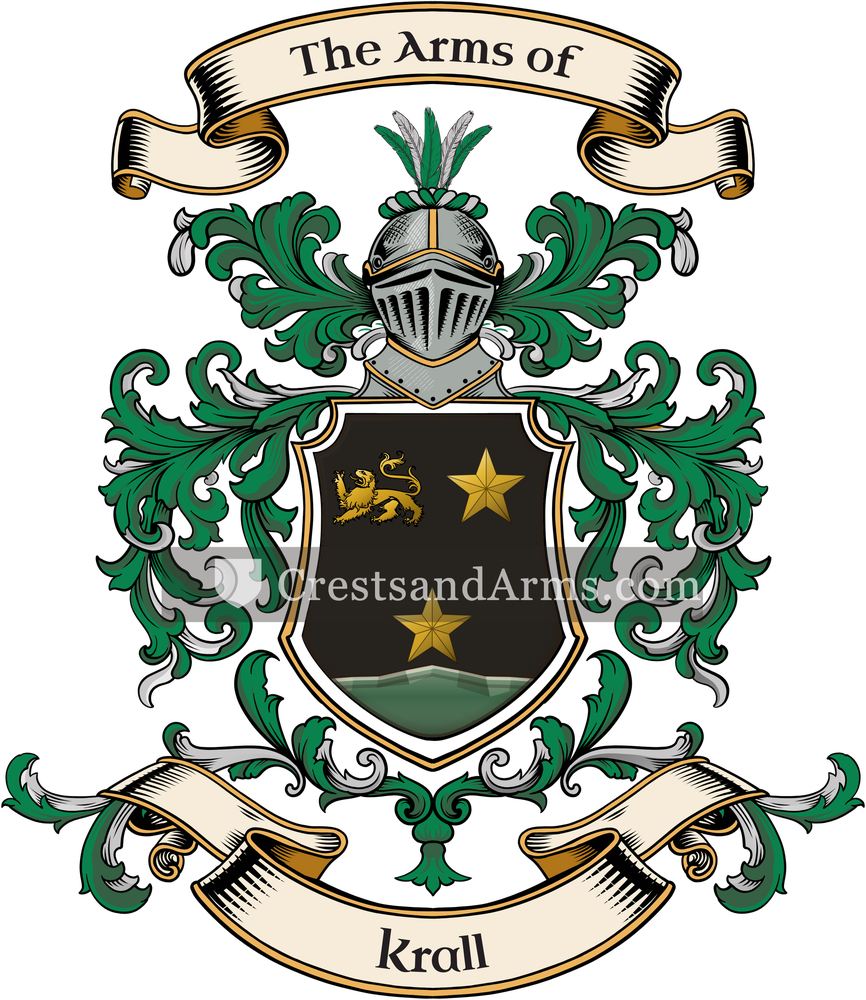 The Krall coat of arms, drawn from the recorded blazon