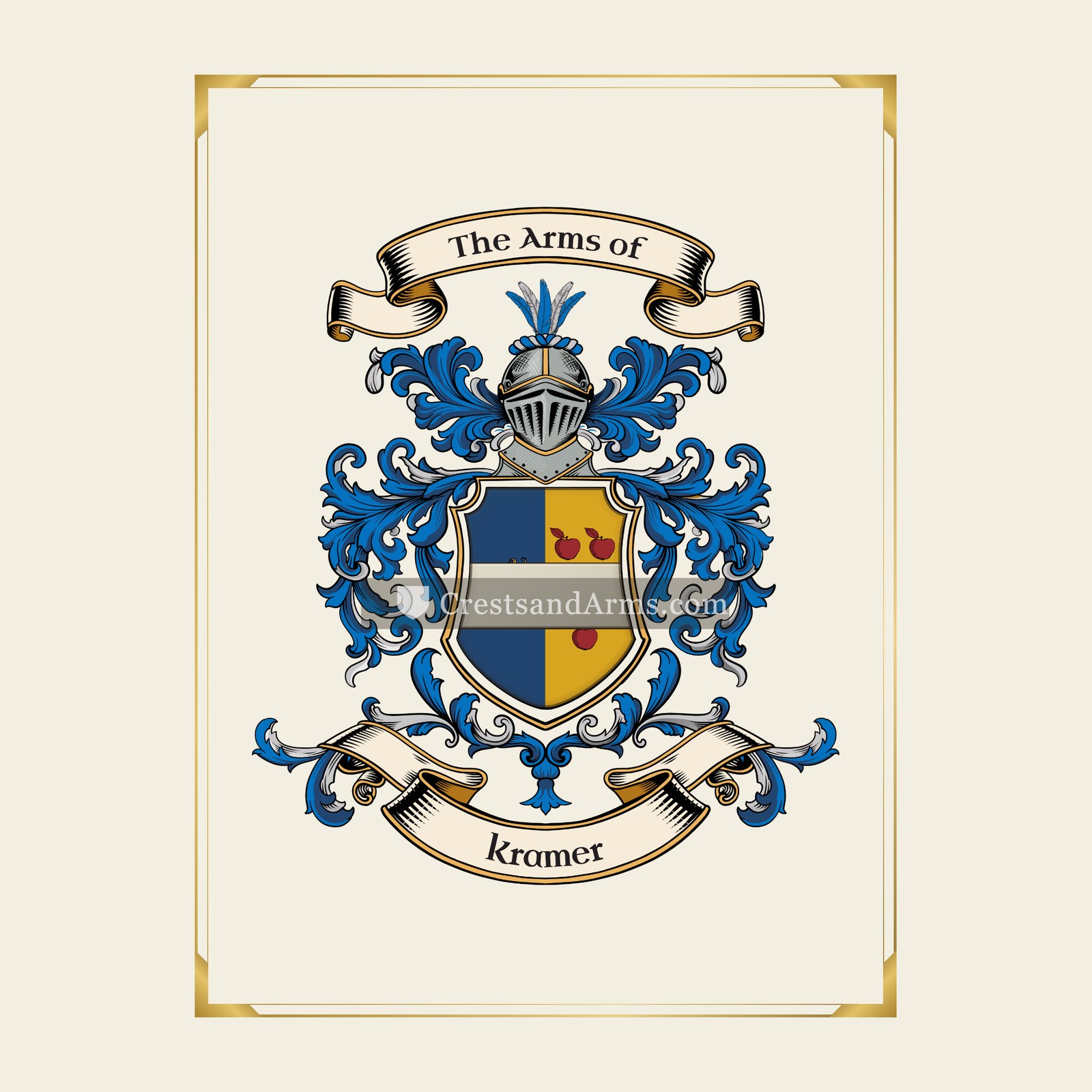 With gold border