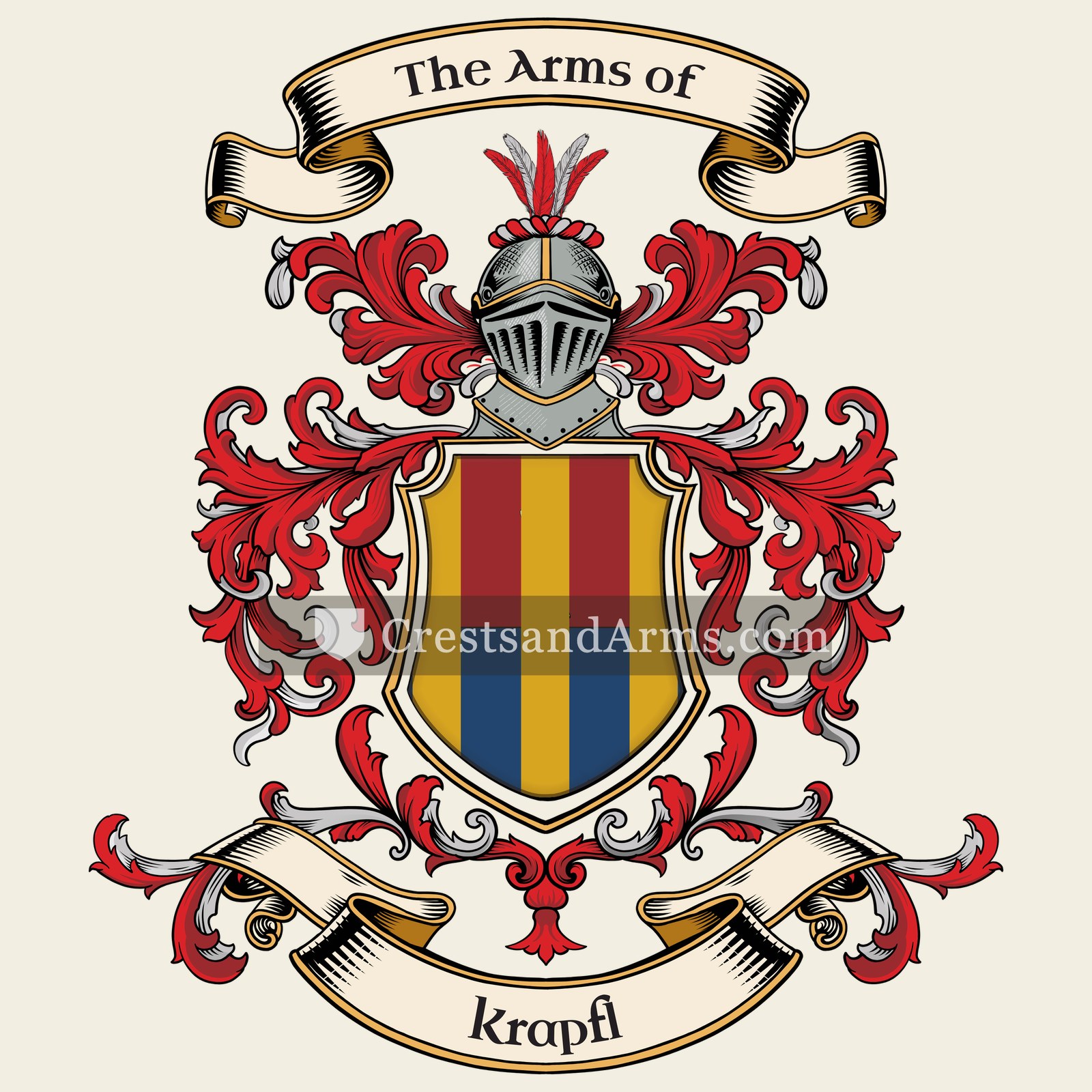 The Krapfl coat of arms, drawn from the recorded blazon