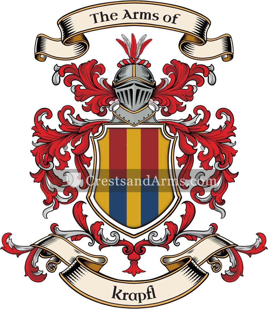 The Krapfl coat of arms, drawn from the recorded blazon