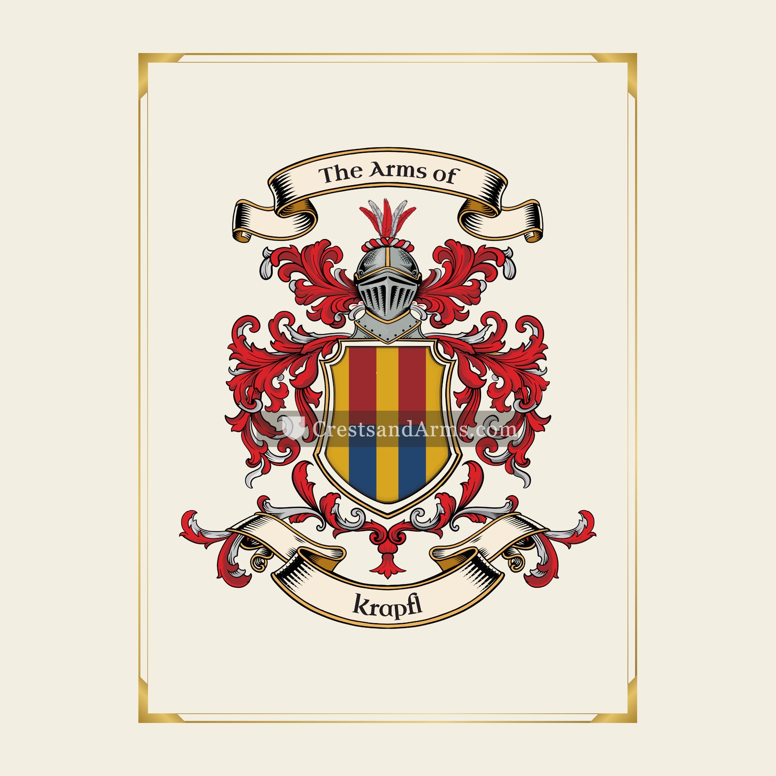 With gold border