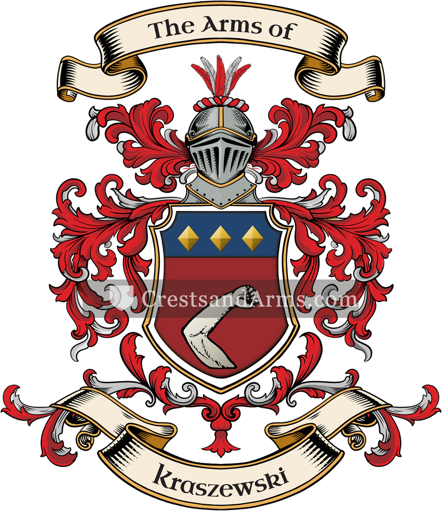 The Kraszewski coat of arms, drawn from the recorded blazon