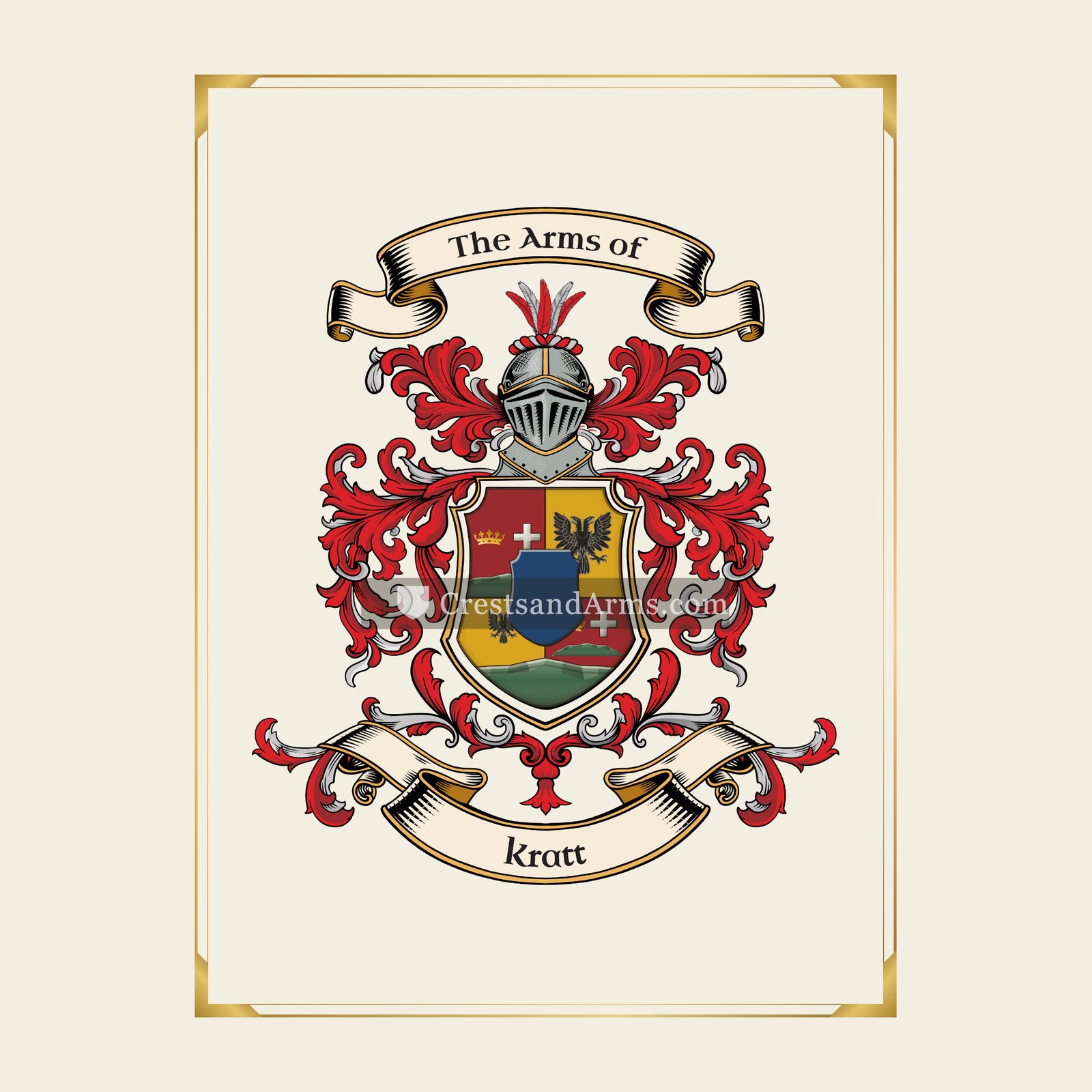 With gold border