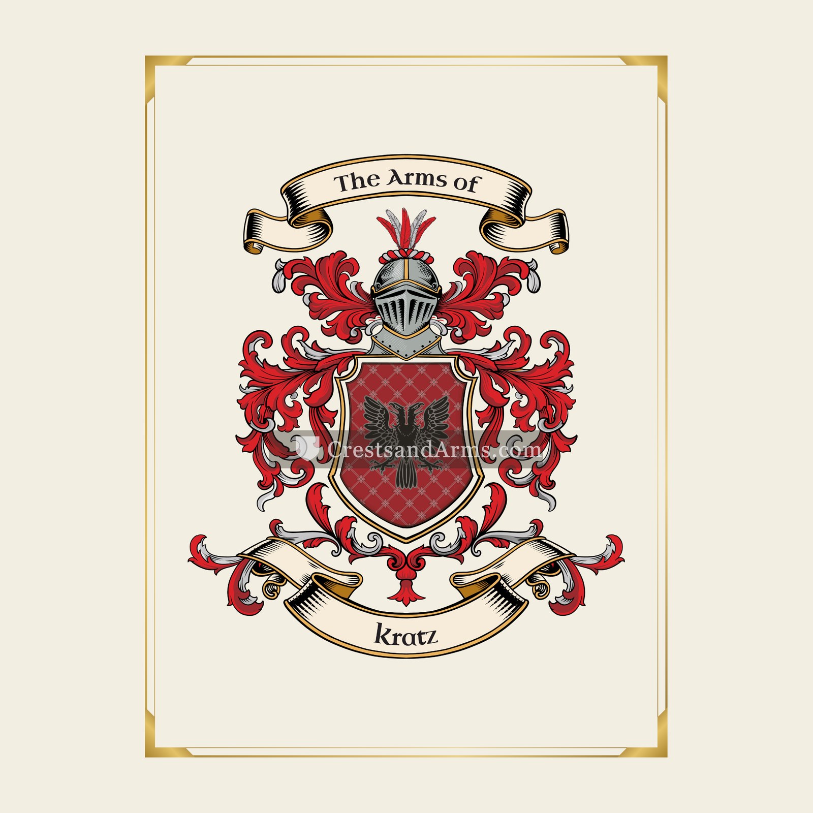 With gold border