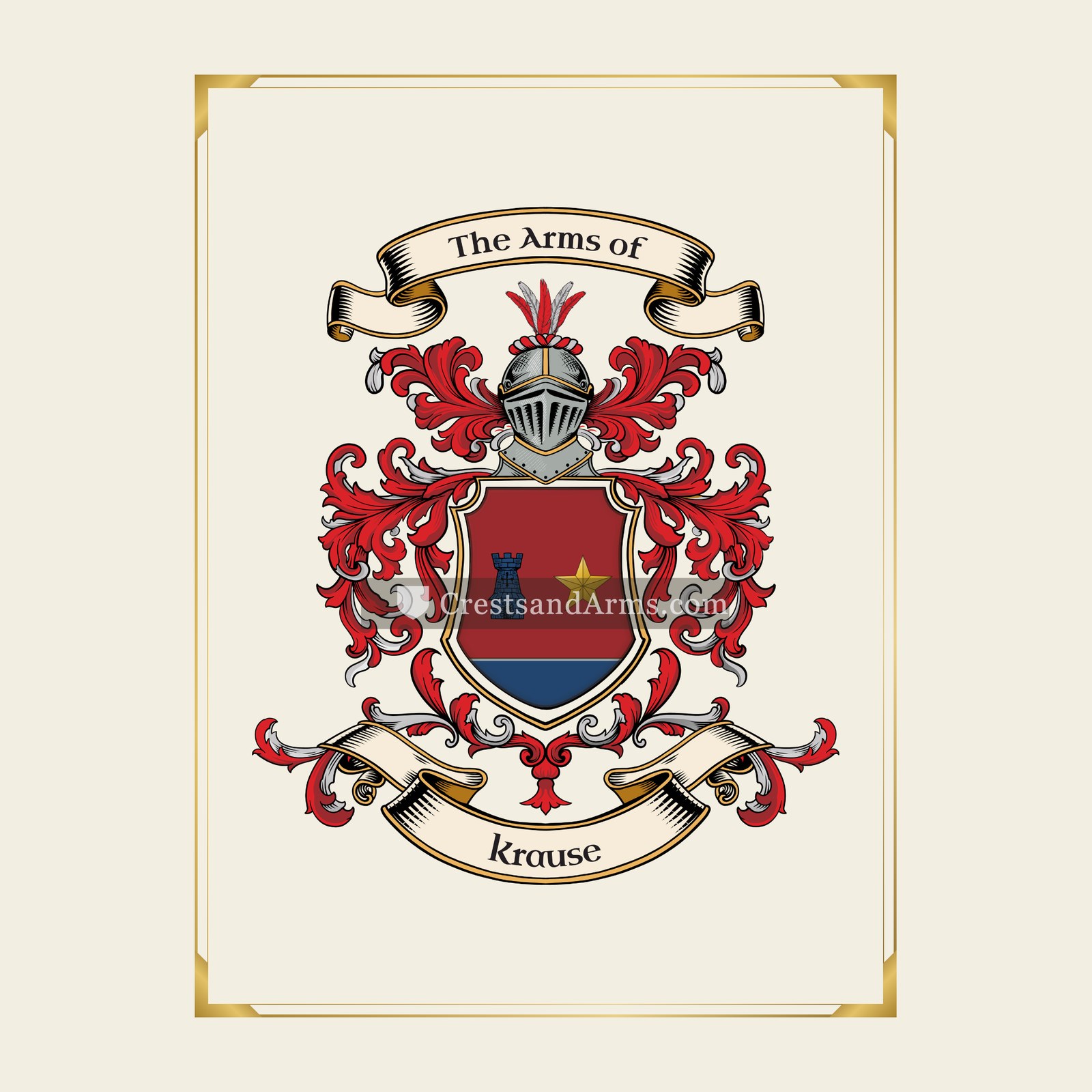 With gold border