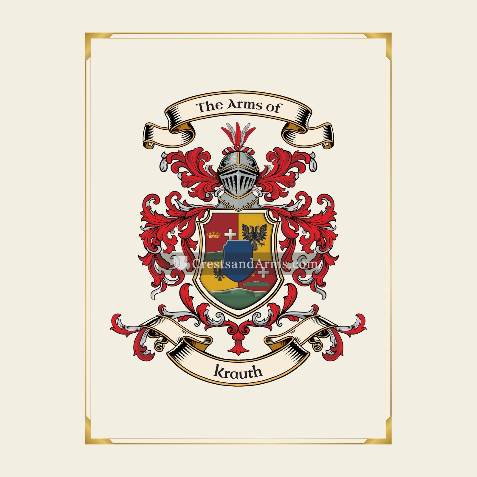 With gold border