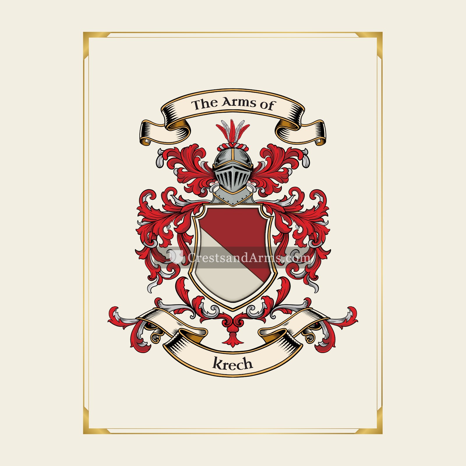 With gold border